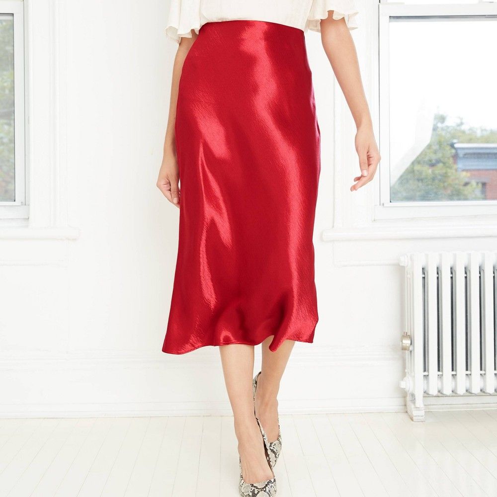 Women's Slip A-Line Maxi Skirt - A New Day Red XXL | Target
