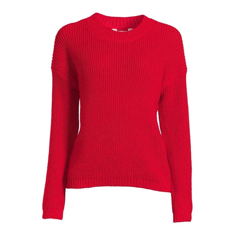 No Boundaries Juniors Shaker Stitch Crewneck Sweater | Walmart (US)