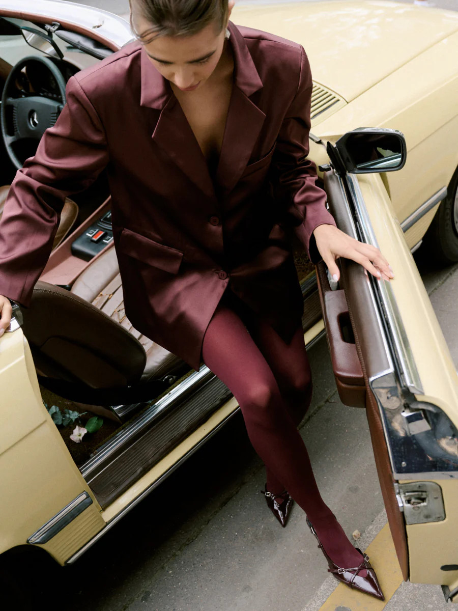 Beck Satin Oversized Dad Blazer | Pretty Lavish (UK)