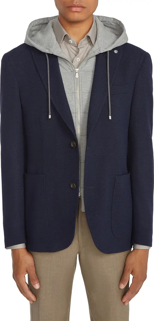 Wolfe Wool Blazer with Removable Zip Hoodie Bib | Nordstrom
