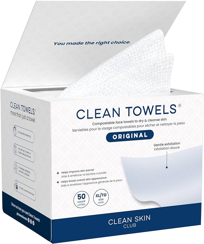 CLEAN SKIN CLUB XL Biobased Disposable Face Towels, Ultra-Soft | Amazon (CA)