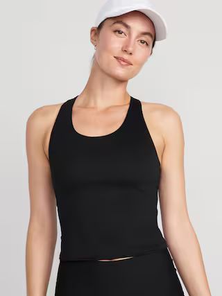 PowerSoft Cropped Racerback Tank Top for Women | Old Navy (US)