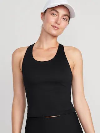 PowerSoft Cropped Racerback Tank Top for Women | Old Navy (US)