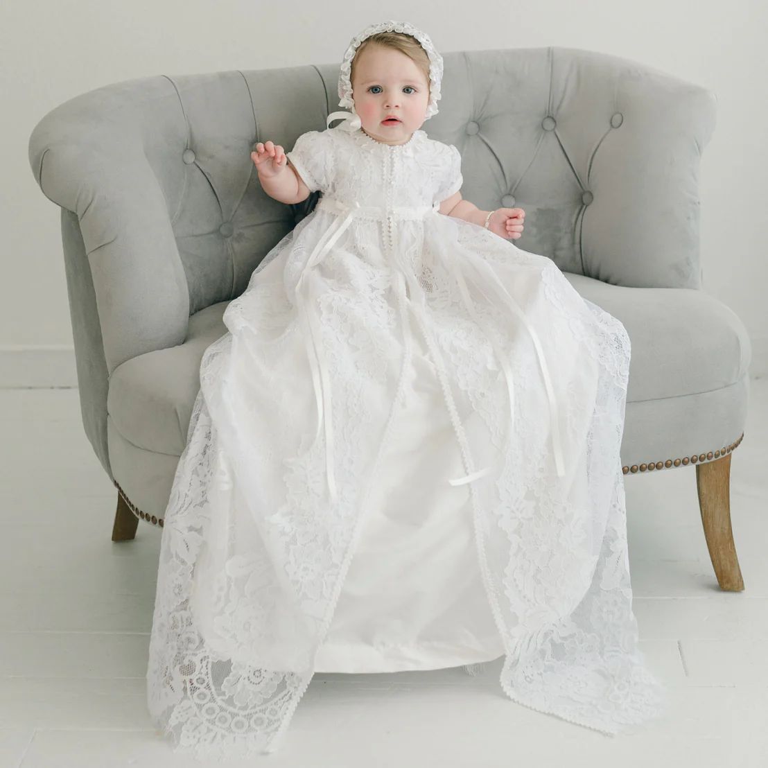 Aria Christening Gown & Bonnet | Baby Beau & Belle