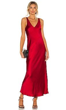 Line & Dot Loulou Satin Dress in Red from Revolve.com | Revolve Clothing (Global)