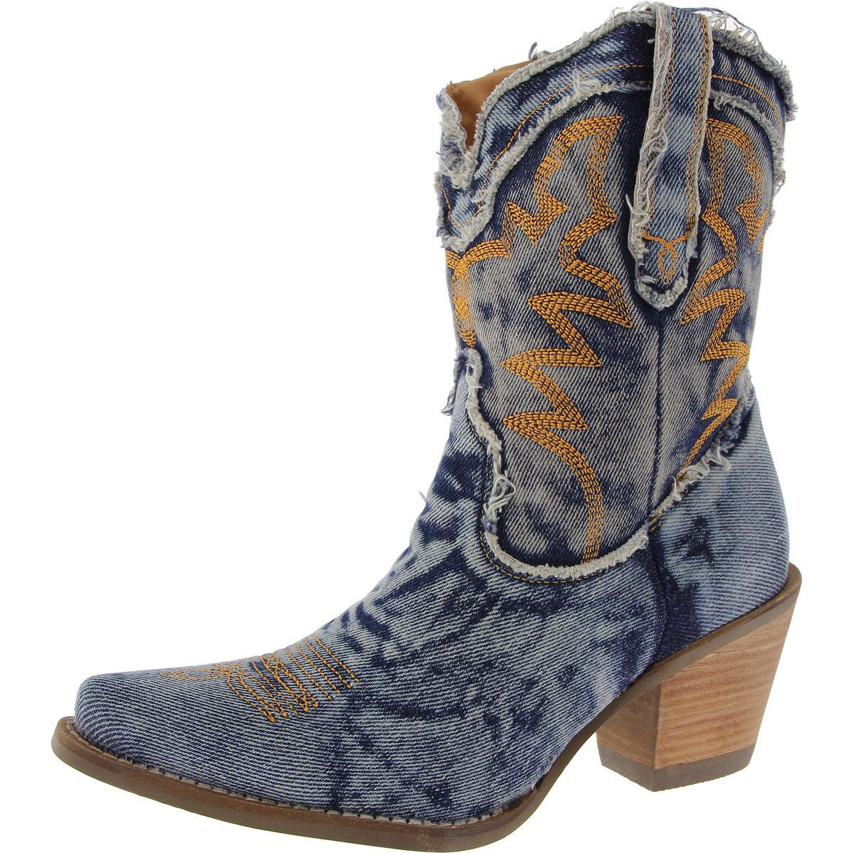 Womens Embroidered Manmade Cowboy, Western Boots | Shop Simon