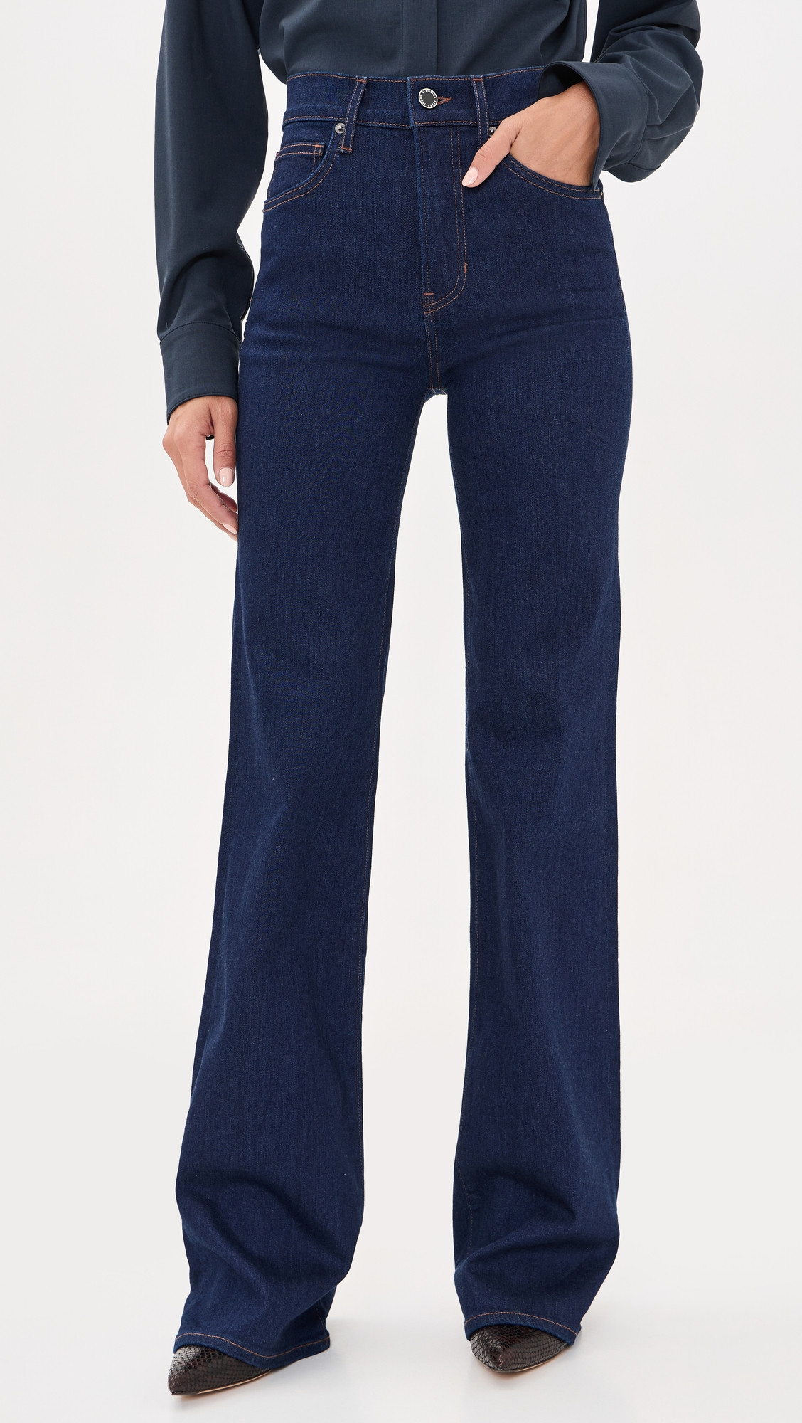 Veronica Beard Jean Crosbie Wide Leg Jeans Indigo Rinse 32 | Shopbop