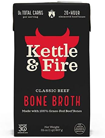 Kettle & Fire KETTLE & FIRE Bone Broth, Beef, 32 Oz | Amazon (US)