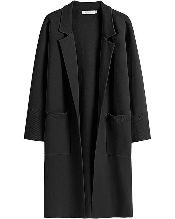 Caracilia Cardigan for Women Oversized Open Front Long Sleeve Sweater 2023 Fall Trendy Knit Blaze... | Amazon (US)
