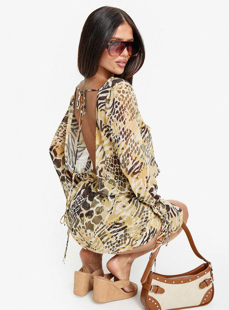 Get Closer Backless Romper Faded Leopard | Princess Polly US