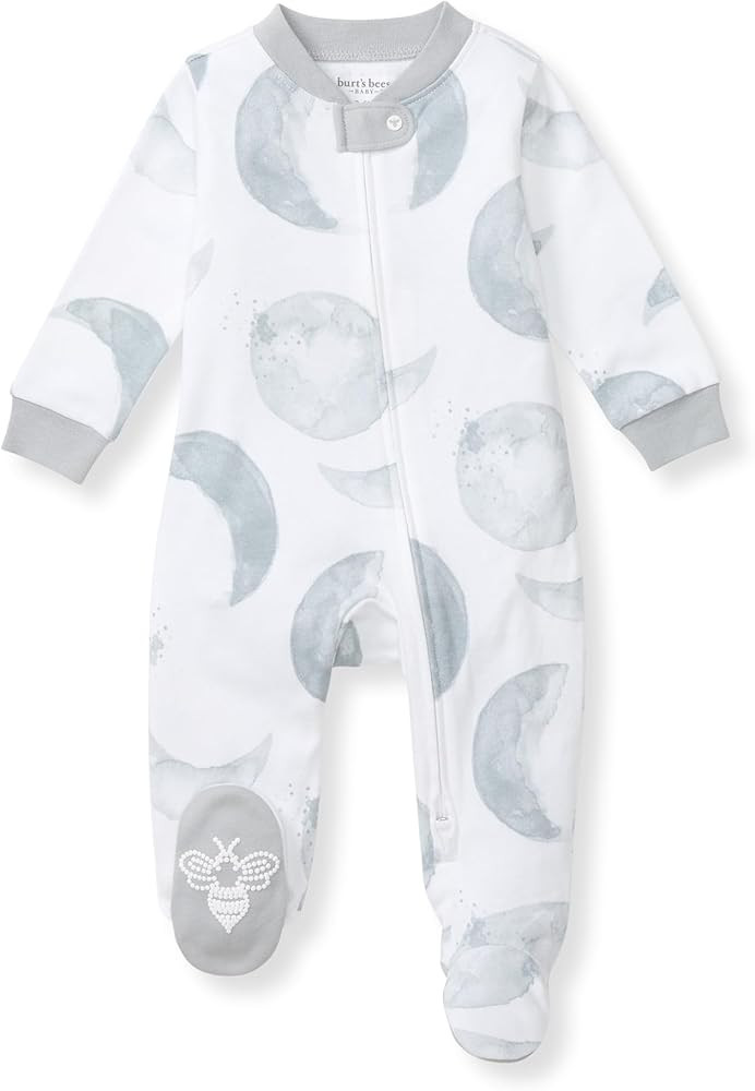 Burt's Bees Baby Boys Sleep and Play PJs, 100% Organic Cotton One-Piece Zip Front Romper Jumpsuit... | Amazon (US)