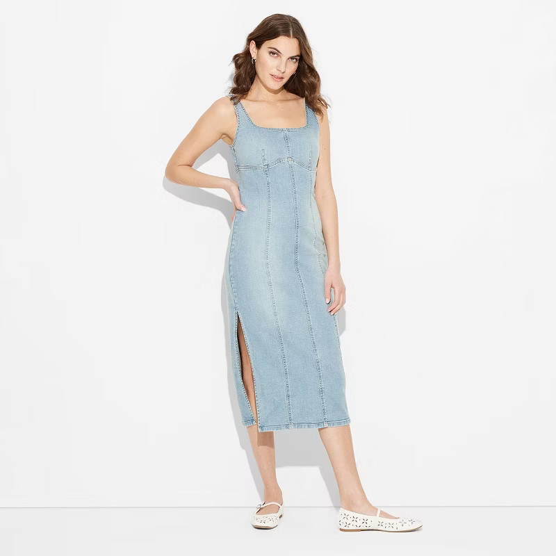 Women's Maxi Bodycon Dress - Wild Fable™ Blue Denim S | Target