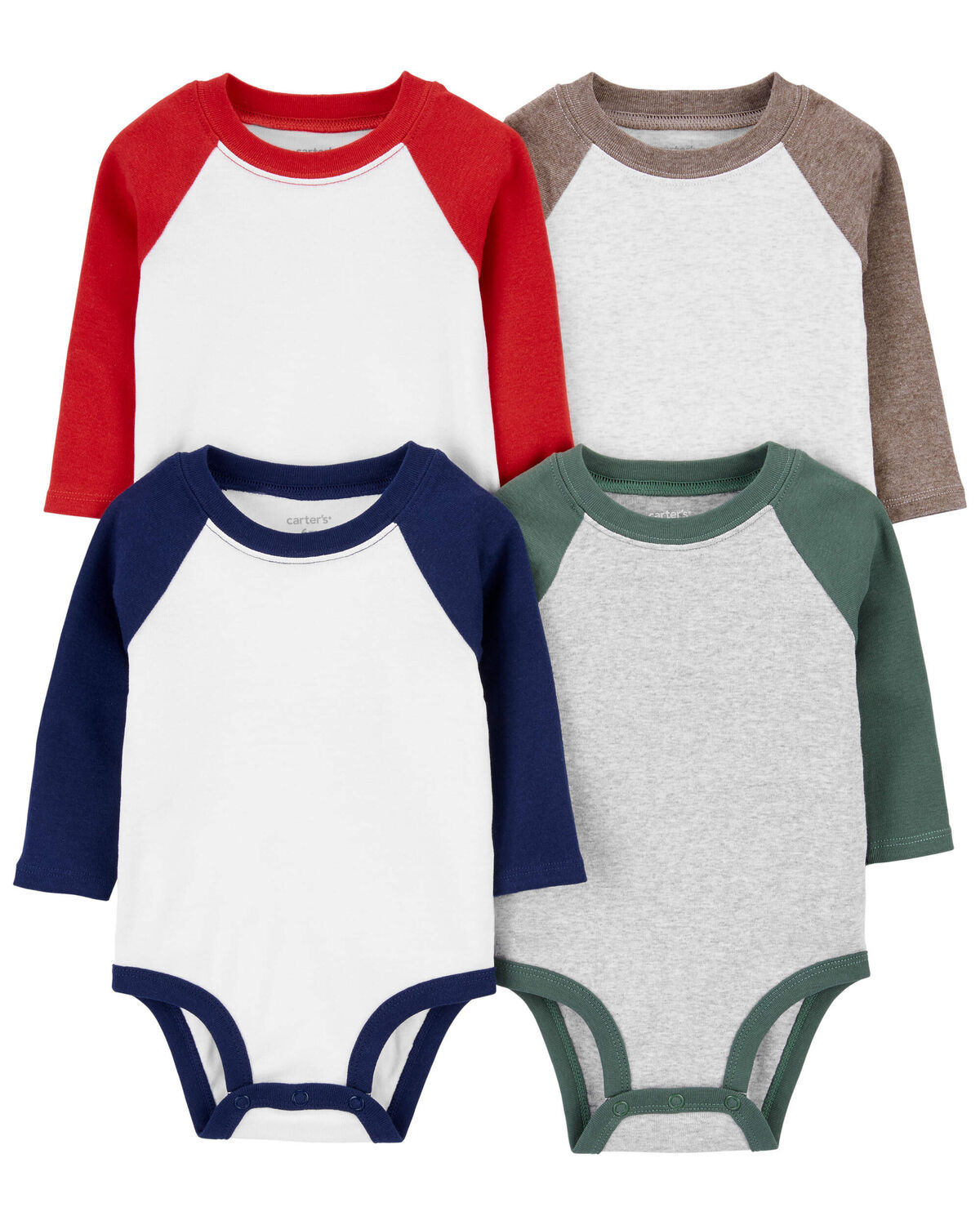 Multi Baby 4-Pack Raglan Sleeve Bodysuits | carters.com | Carter's