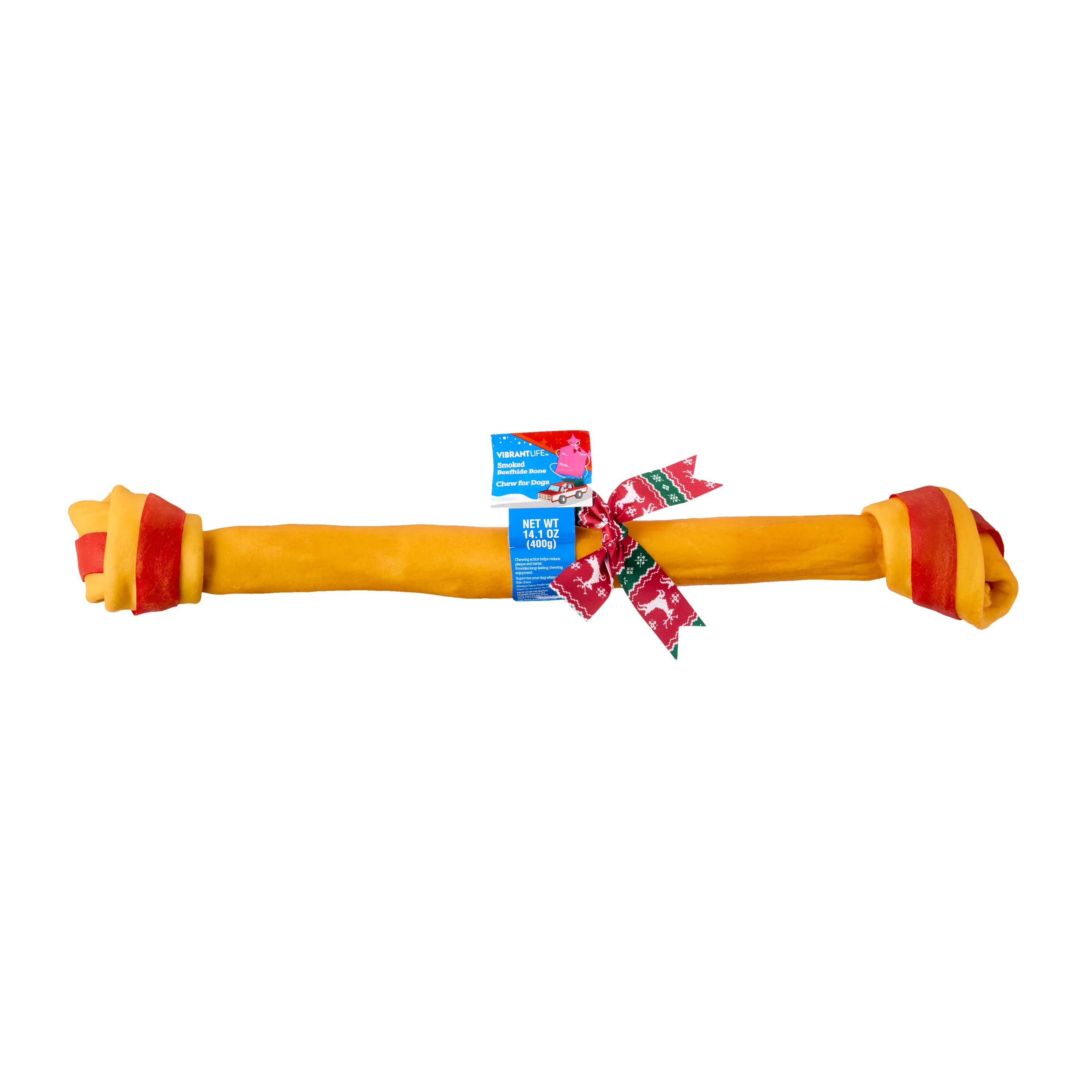 Vibrant Life Holiday Chew for Dogs, Giant Knotted Smoked Beefhide Bone, 14.1 oz | Walmart (US)