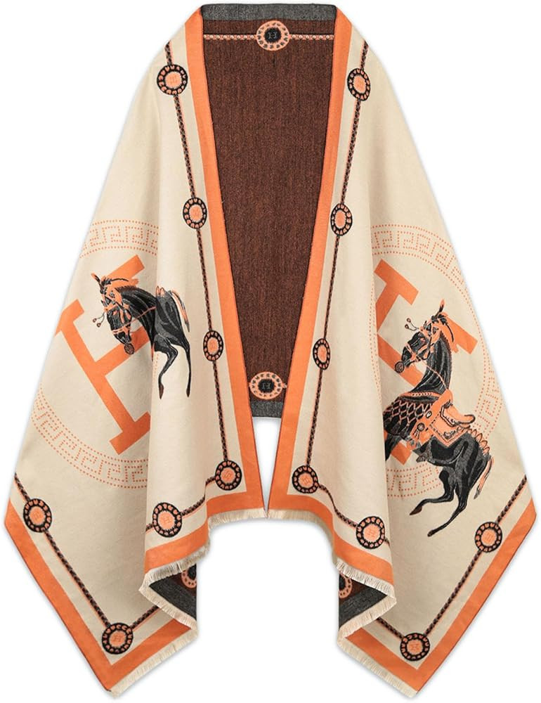 Relang Scarfs for Women Pashmina Silky Shawl Wrap for Evening Dressing Blanket Open Front Poncho ... | Amazon (US)