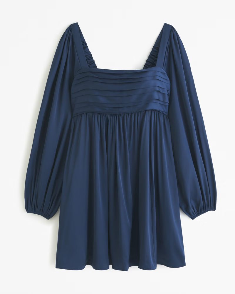Women's Emerson Satin Long-Sleeve Mini Dress | Women's Dresses & Jumpsuits | Abercrombie.com | Abercrombie & Fitch (US)