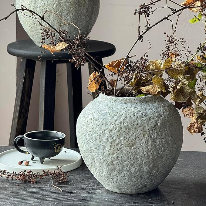 Denique Rustic Ceramic Tall Floor Vase, Vintage Farmhouse Decor - Large Terracotta Vases for Livi... | Amazon (US)