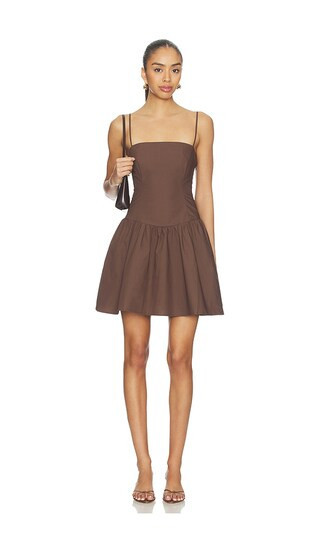 Susana Monaco x REVOLVE Poplin String Smocking Dress in Brown. - size M | Revolve Clothing (Global)