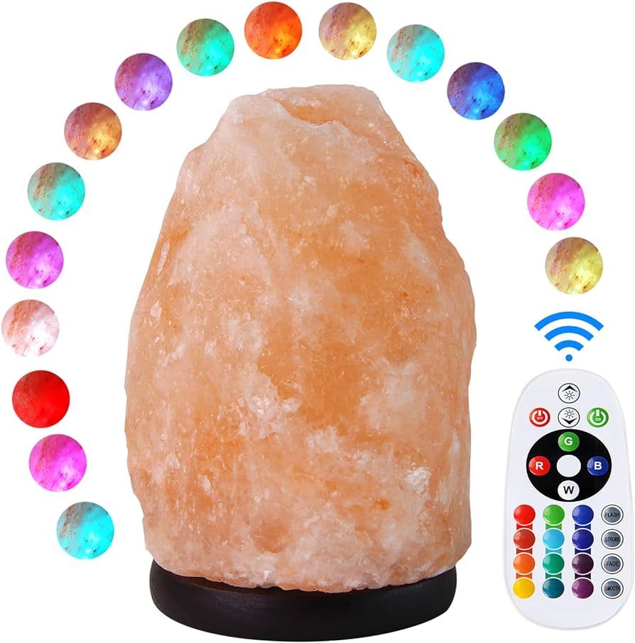 pursalt Himalayan Salt Lamp 7 Inches (5-6 Lbs) with Upgraded Remote Control, Adjustable 16 Color ... | Amazon (US)