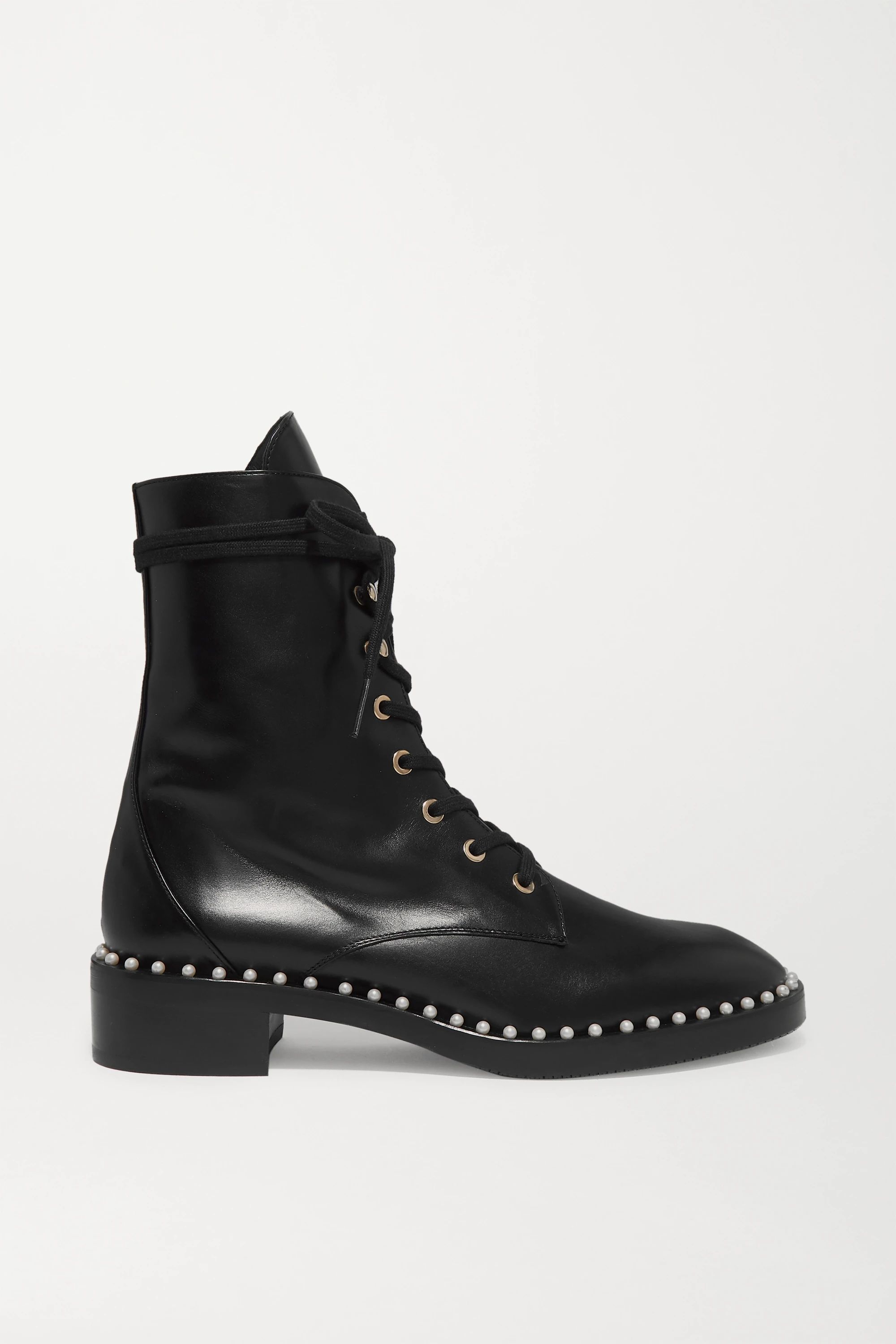 Sondra faux pearl-embellished leather ankle boots | NET-A-PORTER (US)