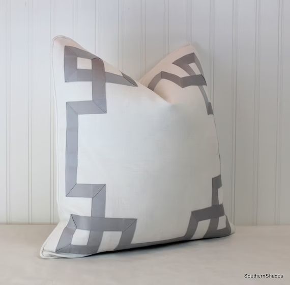 ONE Greek Key Fretwork Kravet Linen Snow Pillow Cover With | Etsy | Etsy (US)