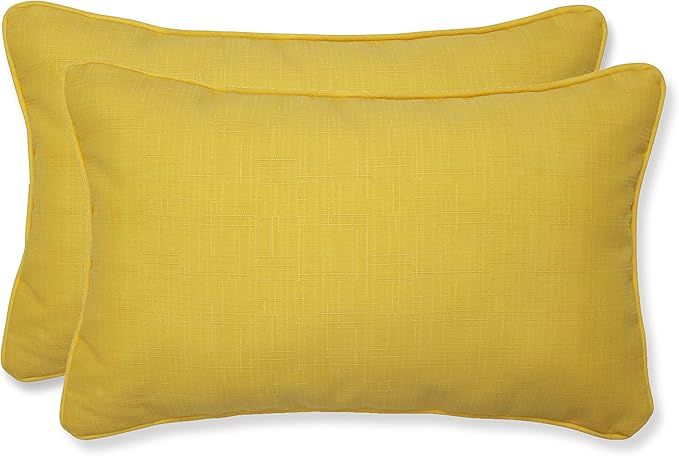 Pillow Perfect Outdoor Fresco Yellow Rectangular Throw Pillow, Set of 2,3XB | Amazon (US)