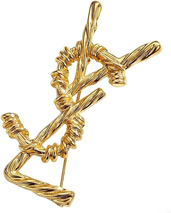 Gold-Tone Abstract Knot Brooch for Women, Vintage Style Twisted Metal Pin, Elegant Scarf Shawl Co... | Amazon (US)