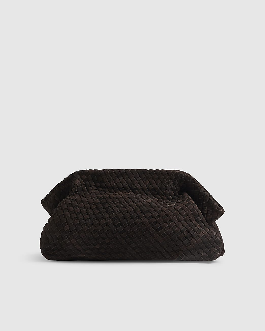 Brown Suede Woven Clutch Bag | River Island UK & IE