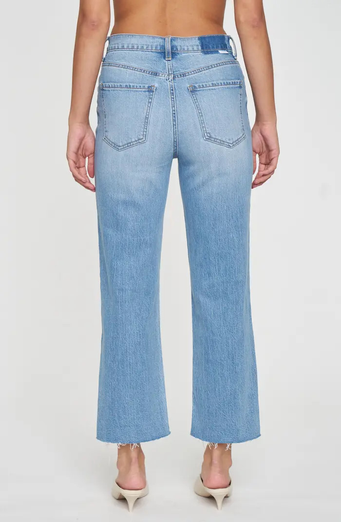 DAZE Sundaze Raw Hem High Waist Crop Straight Leg Jeans | Nordstrom | Nordstrom
