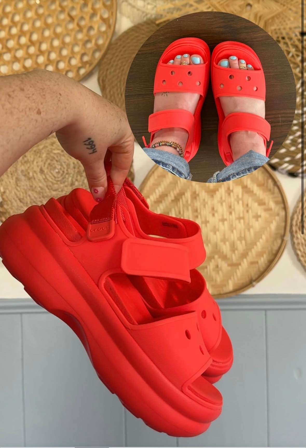 Step into style with these cute red platform sandals! They’re super comfy and perfect for any casual outfit. #summershoes

#LTKSeasonal