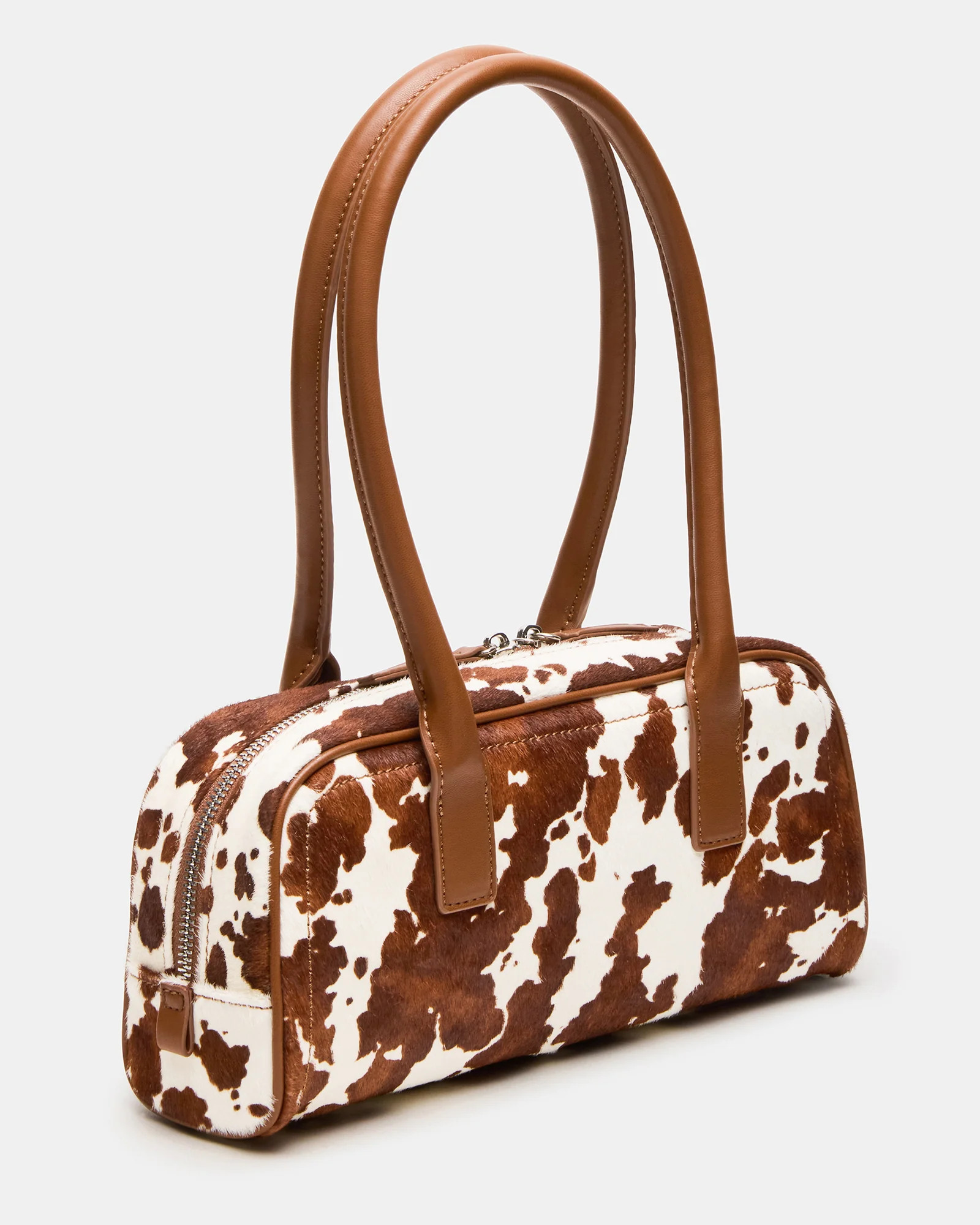 ANISE Bag Brown Cow Print Elongated Shoulder Strap Handbag | Steve Madden (US)