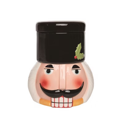Transpac Dolomite 11.75 in Multicolor Christmas Nutcracker Head Cookie Jar Decorative Holiday Storage | Target