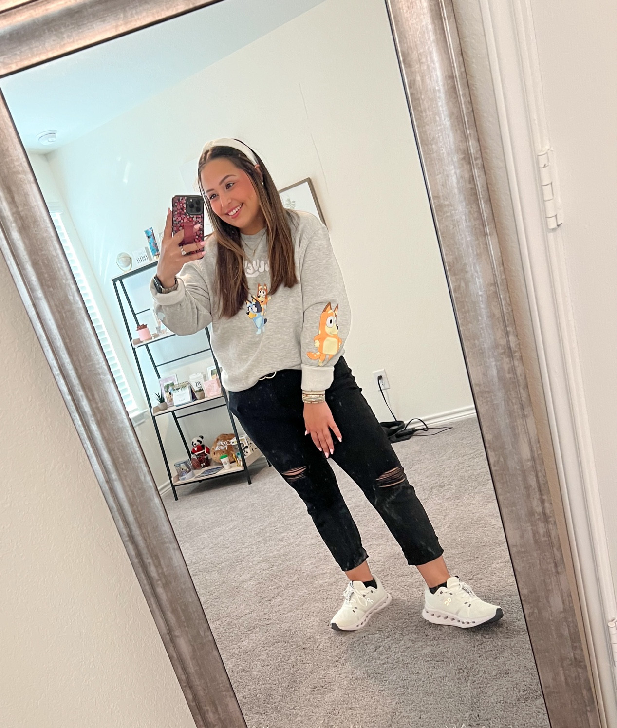 Bluey sweater from target outfit, casual and comfy and warm for mamas 🩵

#LTKSeasonal #LTKfindsunder50 #LTKmidsize