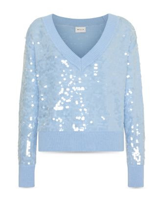 MILLY Ilaria Sequin V Neck Sweater  | Bloomingdale's Women | Bloomingdale's (US)