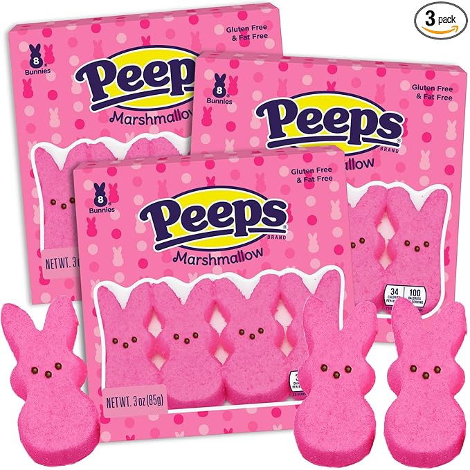 Needzo Peeps Candy Marshmallow Bunnies, Bunny Shaped Treats Bulk Easter Bundle Basket Stuffer Kit... | Amazon (US)