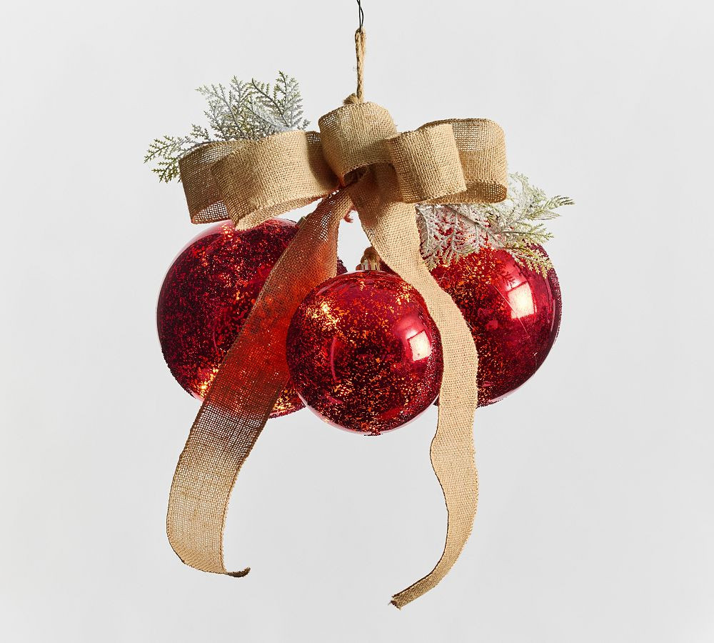 Lit Ornament and Bow Swag | Pottery Barn (US)