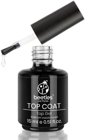 beetles Gel Polish Gel No Wipe Top Coat - Shine Finish and Long Lasting, Soak Off Nail Lamp Gel, ... | Amazon (US)