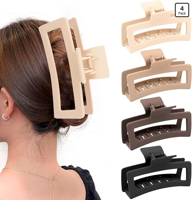 ZYTJ 5 Inche Extra Large Claw Clips for Thick Hair and Long Hair, 4 Pack Xl Jumbo Claw clips, Ove... | Amazon (US)