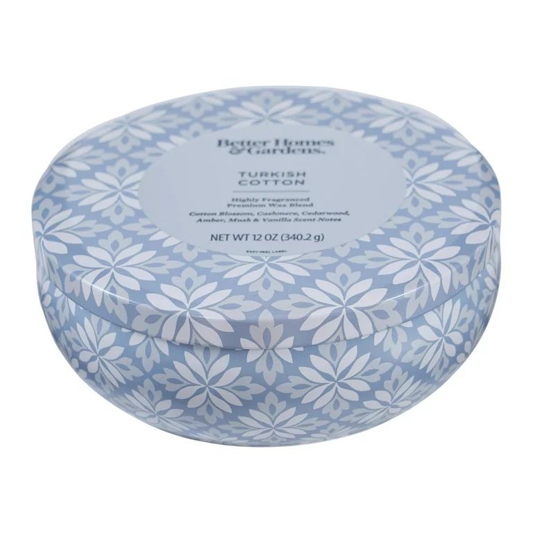 Better Homes & Gardens 12oz Turkish Cotton Scented 3-Wick Tin Candle | Walmart (US)