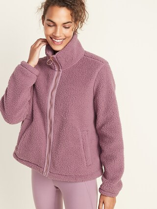 Loose-Fit Sherpa Zip Jacket for Women | Old Navy (US)