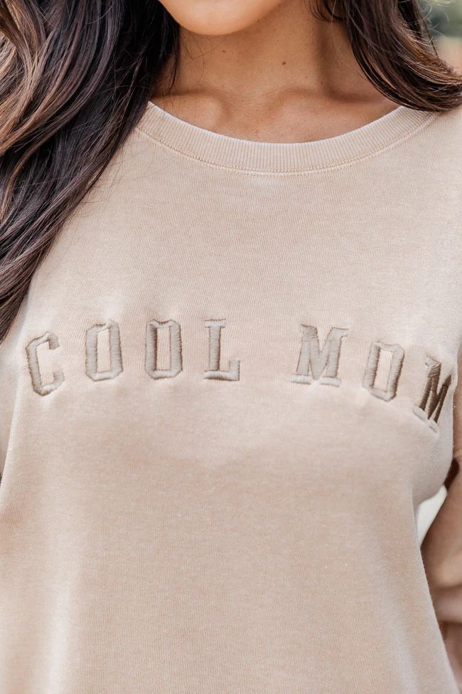 Cool Mom Embroidered Gold Sweatshirt | Pink Lily