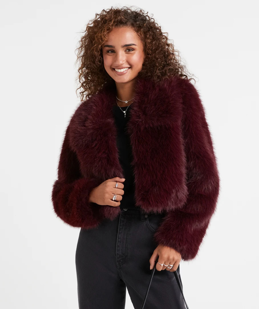 BRYNN CROPPED FUR JACKET | Sportsgirl