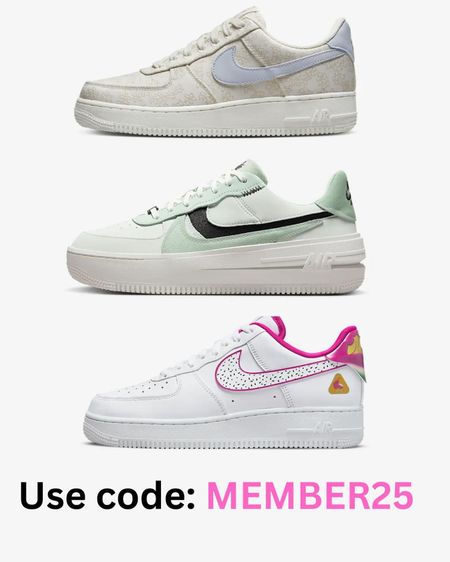 Which pair is your fave? Women's Air Force 1 shoes marked down + get an extra 25% off when you log in and use code MEMBER25 


#LTKshoecrush #LTKsalealert