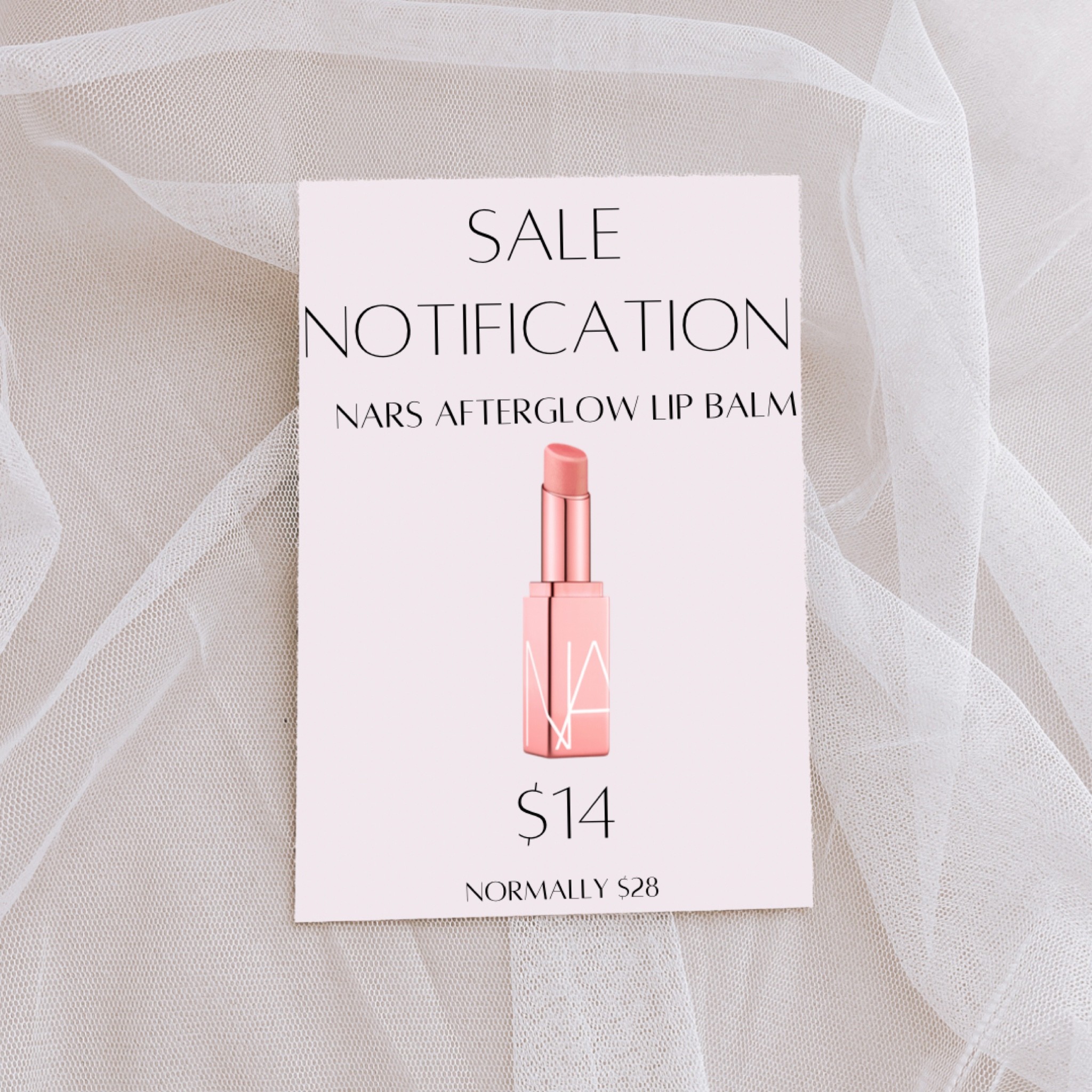 NARS Afterglow lip balm only $14 today only 😱 These will likely sell out so get while you can! #competition #beauty #beautycare #ltksalealert #makeup #lipbalm #lip

#LTKsalealert #LTKbeauty #LTKunder50