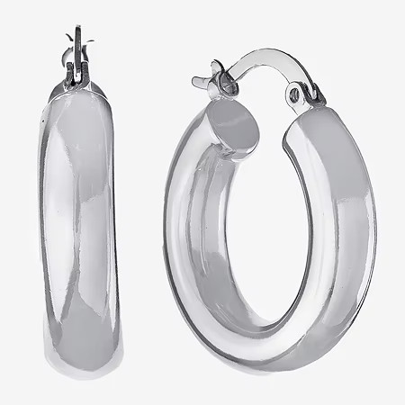 Silver Reflections Pure Silver Over Brass Hoop Earrings, One Size | JCPenney