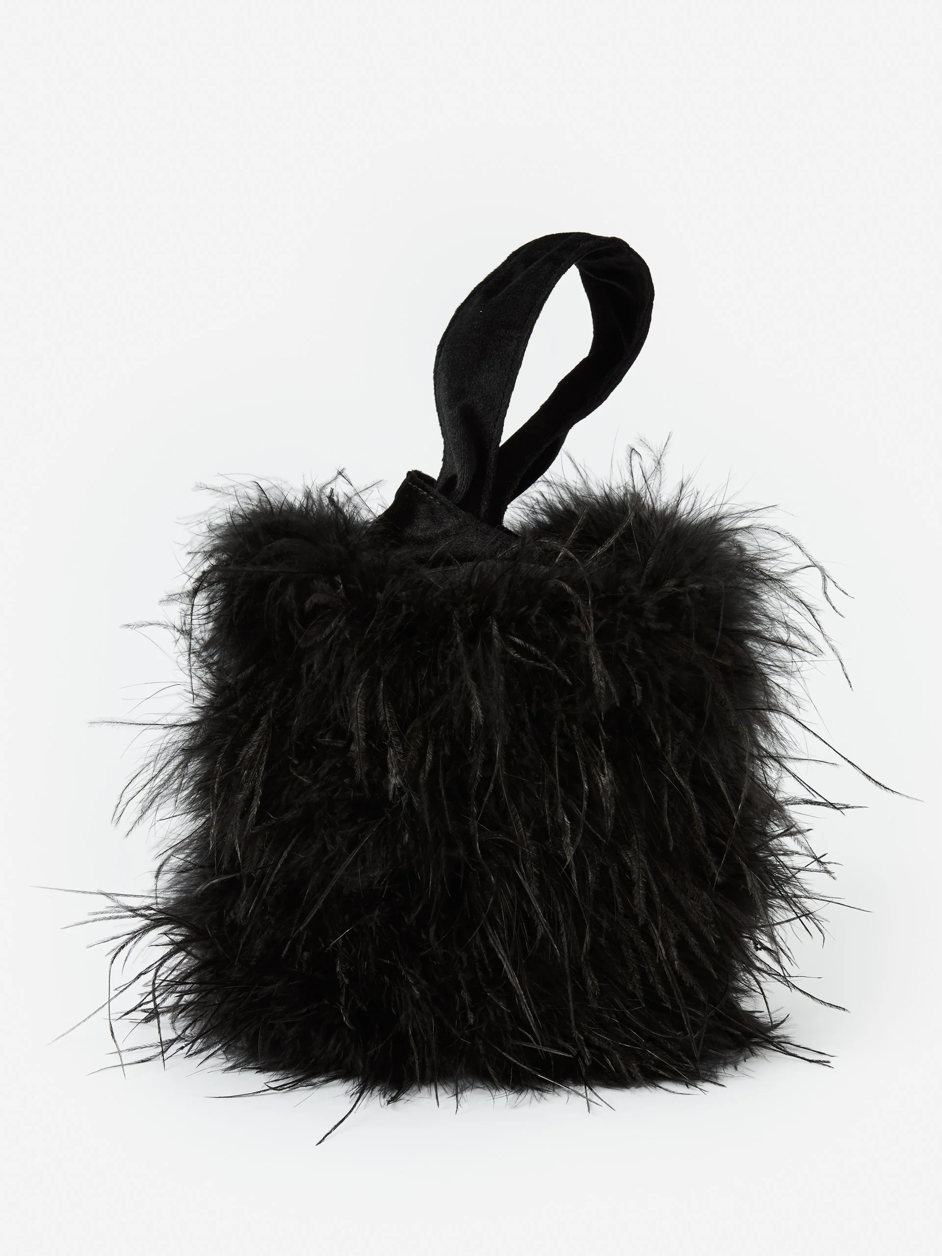 J.McLaughlin Women's Winona Feather Handbag Black | J.McLaughlin