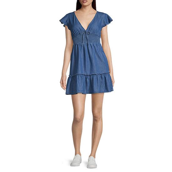 Arizona Short Sleeve Babydoll Dress Juniors | JCPenney