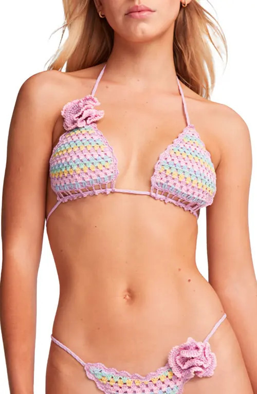 Capittana Beatriz Crochet Bikini Top in Purple at Nordstrom, Size X-Large | Nordstrom