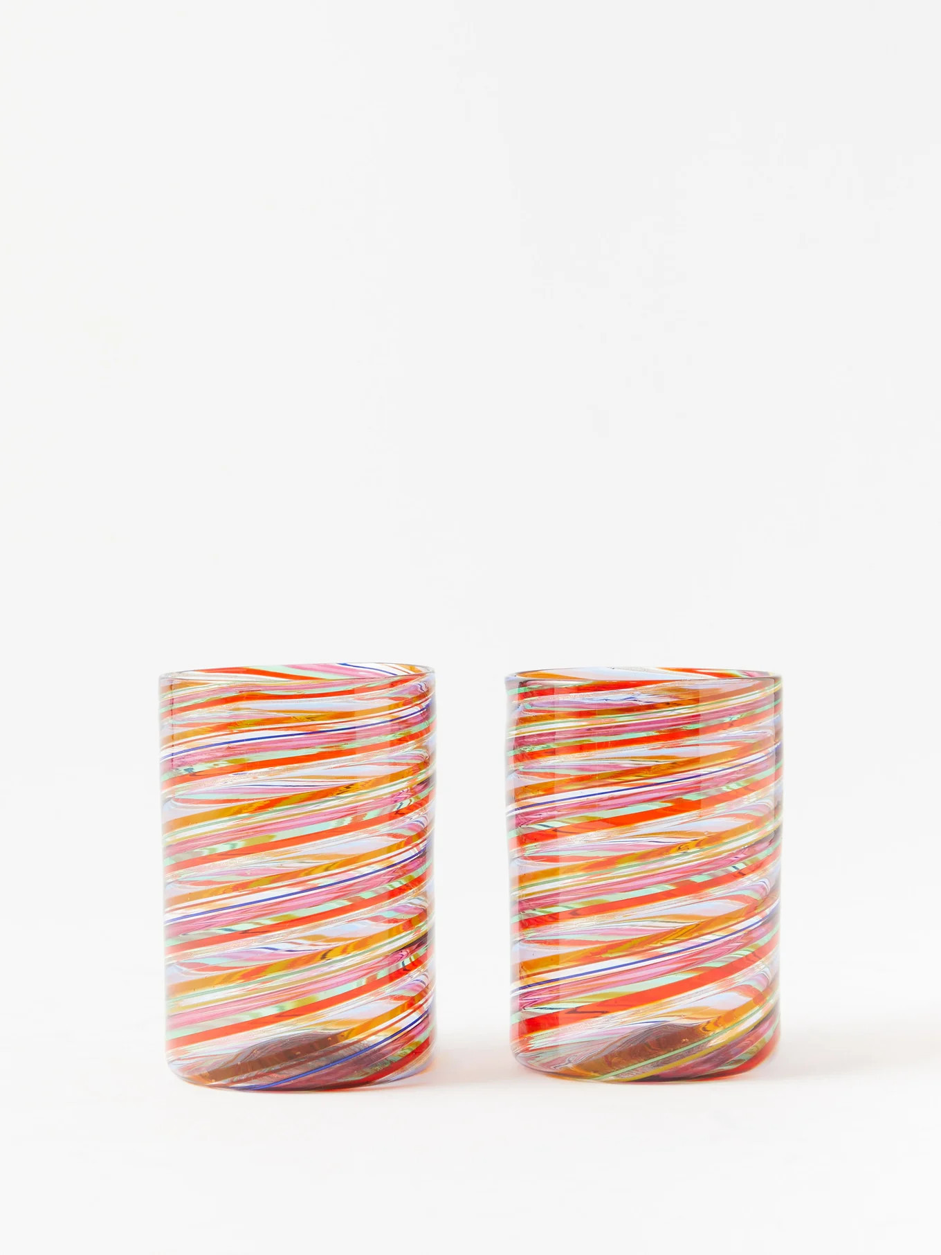 Set of two Rainbow Swirl glass tumblers | Aquazzura Casa | Matches (US)