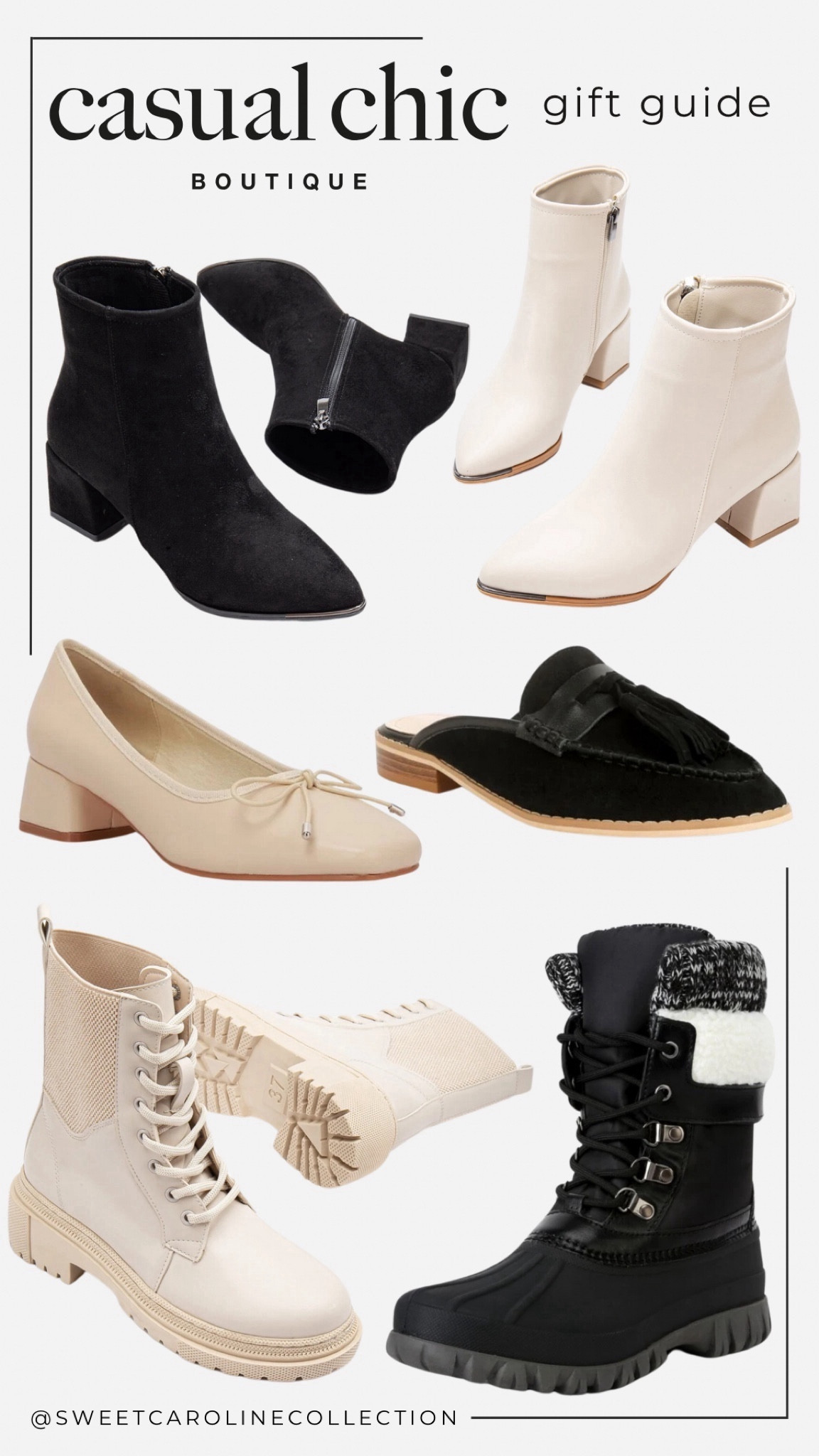 Casual Chic Boutique gift guide ~ shoe edit 🤍👢👡

Gift guide, casual chic boutique, cyber week, shoe lover, Christmas gift, gifts for her, gift idea, shoe, heels, boots, booties, flats, mules, snow boot, sale, trendy, best seller, new arrivals, style, fashion, winter, fall style, coat, jacket, clothes, blazer, sweater, pants, party look, winter edit, winter looks, party ready picks, under 100, under 50, sweet Caroline collection

@casualchicboutiques
#casualchicboutique 

#LTKGiftGuide #LTKshoecrush #LTKfindsunder100